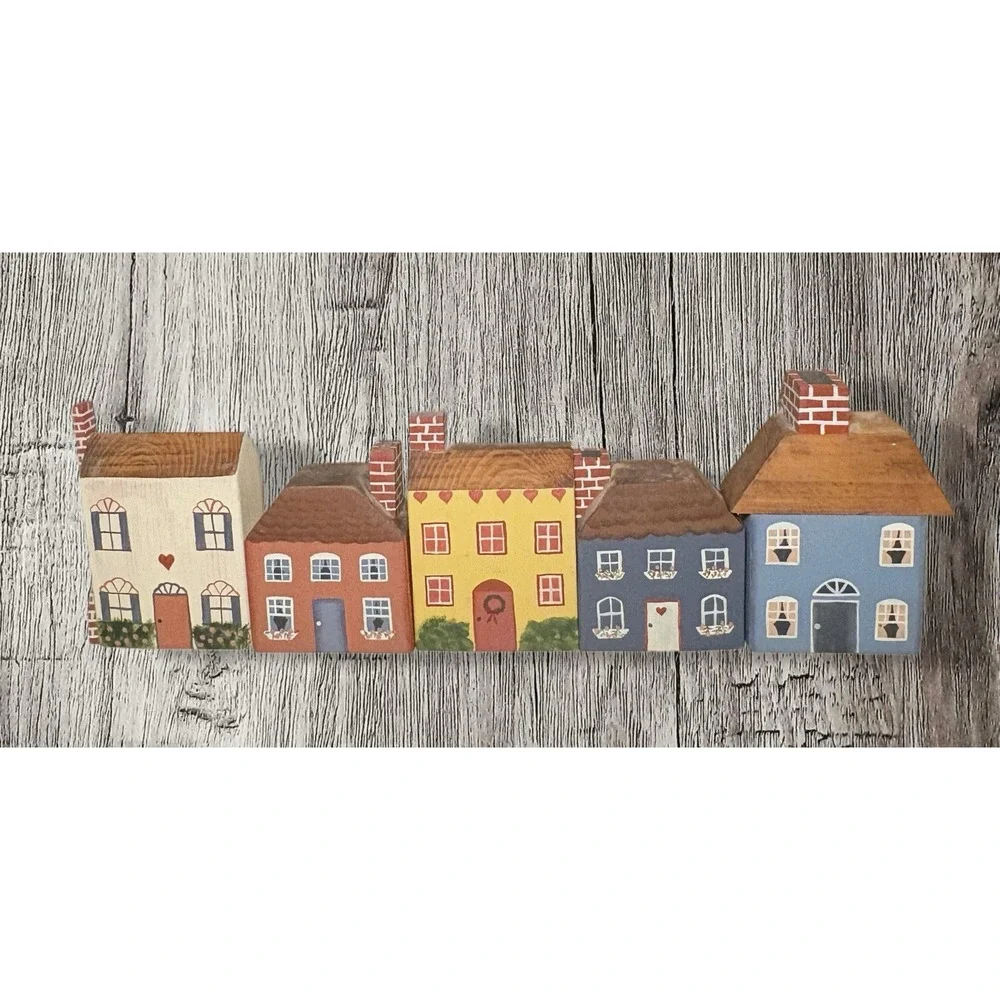 Wood Block Primitive Village Buildings 4